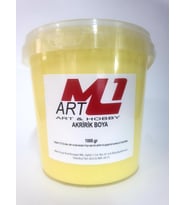 M1 ART Akrilik Boya 1.kg --10 Renk Seçeneği, Ahşap, Tuval, Seramik , Duvar ,Taş (Sarı)