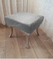 Ayak Ucu Kapı Önü Antre Düz Bench Puf Gümüş Ayak (Gri)