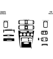 Meriç® Toyota Corolla Ön Torpido Kaplama Maun 14 Parça 1997-2002 (Piano Black)