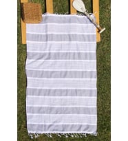 100X170 Pamuklu Peştemal & Plaj Havlusu (Gri)