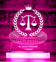 Avukata Hediye Kişiye Özel 3D Lamba (Pembe)