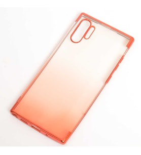 Samsung Galaxy Note 10+ Plus Renkli Şeffaf Kamera Korumalı Kılıf (Kırmızı)