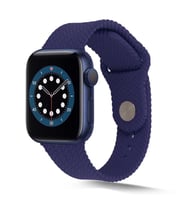 Apple Watch 38mm Kordon Silikon Örgü Kordon (Lacivert)