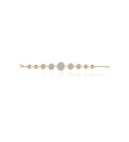 Kadir Jewellery 22 Ayar Altın Kaplama Zirkon Taşlı Ayarlanabilir Zincir Bileklik (Gri)