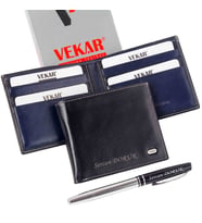 Kişiye Özel Vekar Deri Erkek Cüzdanı İnce Tasarımlı V002 (Lacivert)