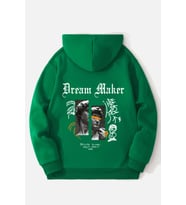 Dream Maker Baskılı Unisex Oversize Sweatshirt (Yeşil)