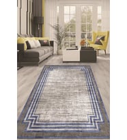 Dijital Kaymaz Taban Yıkanabilir Modern Renkli Salon Halısı Mutfak Halısı Yolluk ND-HT-662 (Mavi)
