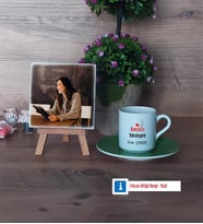 Anestezi Teknisyeni Fotoğraflı Dekoratif Taş, Ahşap Altlıklı Türk Kahvesi Fincanı Hediye Anestezi Teknisyenine Tıp Bayramı Hediyesi (Model 9)