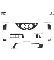 Meriç® Nissan Note Ön Torpido Kaplama Maun 8 Parça 2006-2011 (Karbon)