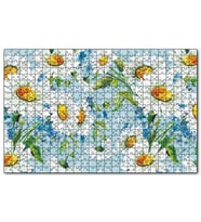 Cakapuzzle Papatyalar ve Menekşeler Dijital Çizim Puzzle Yapboz MDF (Ahşap) (1000 Parça)