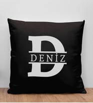 BK Gift Kişiye Özel Harfli Premium Kumaş Kırlent Yastık-1 (5 Farklı Renk Seçeneği), Arkadaşa Hediye, Ev Hediyesi, Doğum Günü Hediyesi (Siyah)