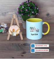 Paramedik Kupa Bardak Beyaz ve Fotoğraflı Ahşap Anahtarlık Hediye (Model 7)