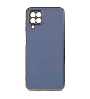 Samsung Galaxy M22 Kılıf Kenarları Gold Kamera Korumalı Renkli Pastel Silikon Açık Yeşil BARK (Açık Mavi)