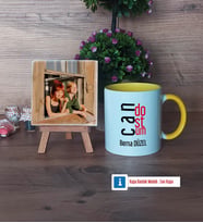 Arkadaşa Hediye Fotoğraflı Dekoratif Taş, Kupa Bardak Beyaz Hediye (Model 7)