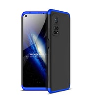 Xiaomi Mi 10T 5G Kılıf 3 Parça Slim Sert Silikon Kapak AYS (Siyah-Mavi)