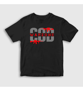 Presmono Unisex Çocuk Beyaz Oyun Call Of Duty Warzone T-Shirt 513077tt (Siyah)