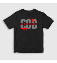 Presmono Unisex Çocuk Beyaz Oyun Call Of Duty Warzone T-Shirt 513077tt (Siyah)