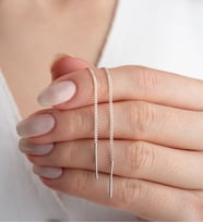 925 Ayar Gümüş Sallantılı Zincir Küpe (Gümüş)