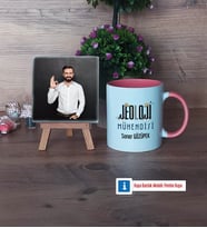 Jeoloji Mühendisi Fotoğraflı Dekoratif Taş, Kupa Bardak Beyaz Hediye (Model 6)