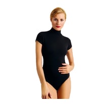 Anıt Bayan Balıkçı Yaka Kısa Kollu Çıtçıtlı Body 4056 (Siyah)