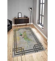 Dijital Baskılı Yıkanabilir Kaymaz Modern Renkli Salon Halısı Mutfak Halısı Yolluk ND-HY-1231 (Yeşil)