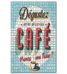 Cakapuzzle Kahve Zevki Afişi Görsel Puzzle Yapboz MDF (Ahşap) (1000 Parça)
