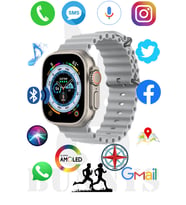 Oppo A72 Uyumlu Akıllı Saat Watch 8 Ultra 49MM AMOLED EKRAN (Gri)