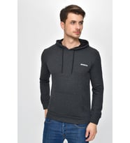 Süperlife Kapşonlu Uzun Kollu Baskılı Dar Kalıp İnce Erkek Sweatshirt SPR 2019K61 (Antrasit)