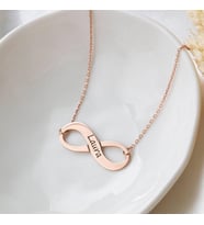 Kişiye Özel 925 Ayar Gümüş Sonsuzluk İsim Kolye (Rose)