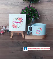 İsme Özel Dekoratif Taş, Kupa Bardak Kırmızı Hediye (Model 7)