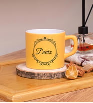 Kişiye Özel Tasarımlı Renkli Nescafe Fincanları & Model No CS-962 (Sarı)