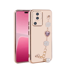 Xiaomi Mi 13 Lite Kılıf El Tutamaçlı Kamera Korumalı Zore Taka Silikon Kapak (Pembe)