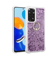 Xiaomi Redmi Note 11S Global Kılıf Milce Simli Pullu Yüzüklü (Mor)