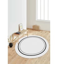 Dijital Baskılı Kaymaz Taban Yıkanabilir Yuvarlak Salon Halısı Koridor Halısı Paspas NDY-SD-1128 (Bej)
