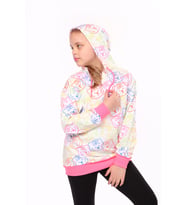 Toontoy Kız Çocuk Komple Baskılı Sweatshirt (Beyaz)