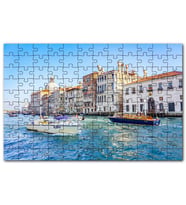 Cakapuzzle İtalya Venedik Binalar ve Kanalda Tekneler Puzzle Yapboz MDF (Ahşap) (500 Parça)