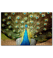 Cakapuzzle Tavus Kuşu Mavili Yeşilli  Puzzle Yapboz MDF (Ahşap) (500 Parça)