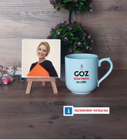Göz Doktoru Fotoğraflı Dekoratif Taş, Kupa Bardak Beyaz Hediye Tıp Bayramı Hediyesi (Model 5)