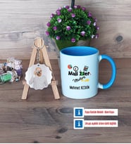 Mali İşler Müdürü Kupa Bardak Beyaz ve Fotoğraflı Ahşap Anahtarlık Hediye (Model 4)