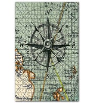 Cakapuzzle Harita Ortasında Pusula Görseli Puzzle Yapboz MDF (Ahşap) (255 Parça)