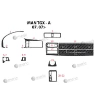 Meriç® Man TGX-TGS Ön Torpido Kaplama Maun 22 Parça 2007-› (Karbon)