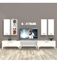 Decoraktiv Eko 8D Slm Silver Tv Ünitesi Tv Sehpası (Beyaz)