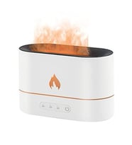 Ultrasonik Hava Nemlendirici Buhar Makinesi Alev Simülasyonlu 250Ml Aroma Difüzörü (Beyaz)