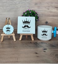 You Are My King Hediye Seti Kupa Bardak T Kulplu, Dekoratif Taş, Anahtarlık Babaya Doğum Günü Babalar Günü Hediyesi (Model 3)