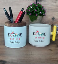 Eczane Teknikeri Hediye Sepeti Kupa Bardak T Kulplu, Kalemlik Hediyeleri Eczacılar Günü Tıp Bayramı Hediyesi (Model 5)