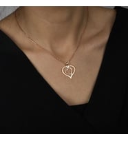 Kişiye Özel 925 Ayar Gümüş Kalp Kolye (Rose)