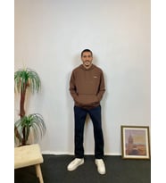 Süperlife Kapşonlu Uzun Kollu Baskılı Dar Kalıp İnce Erkek Sweatshirt SPR 2019K61 (Kahverengi)