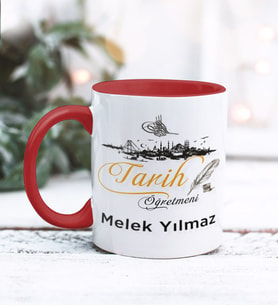 Tarih Öğretmeni Tasarımlı Kişiye Özel Kupa Bardak (Kırmızı)