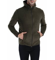 Ghassy Co. Erkek Kapşonlu Polar Ceket 7 Renk (Haki)