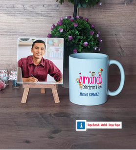 Almanca Öğretmeni Fotoğraflı Dekoratif Taş, Kupa Bardak Beyaz Hediye (Model 1)